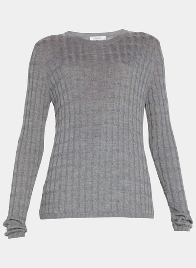 Max Mara Echo Light Weight Wool Sweater In Grey