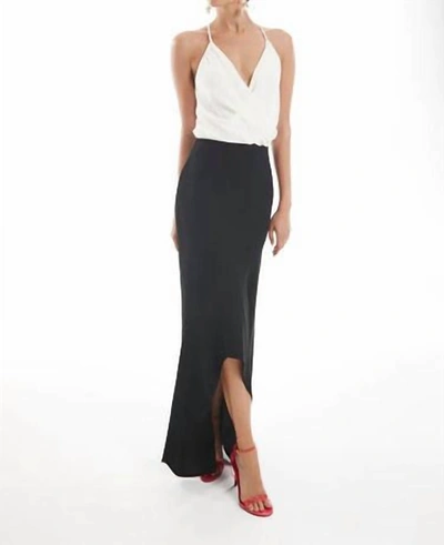 Krisa Ruffle High Low Maxi Skirt In Black