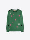 Vilagallo Intarsia Stars Sweater In Green In Green