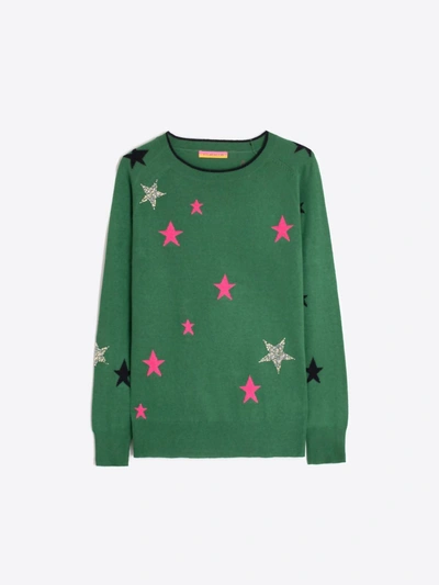 Vilagallo Intarsia Stars Sweater In Green