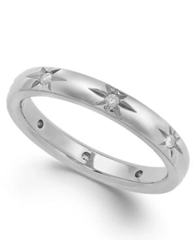 Marchesa Star By  Diamond Star Wedding Band In 18k White Gold (1/8 Ct. T.w.), Created For Macy's