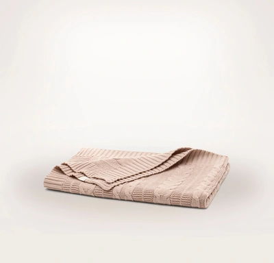 Boll & Branch Organic Cable Knit Baby Blanket In Dusty Rose [hidden]