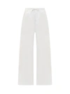 Darkpark Cotton Trousers With Drawstring And Wide Leg In White