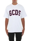 Gcds Flocked Logo Cotton Jersey T-shirt In White