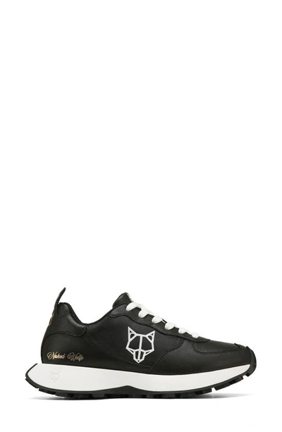 Naked Wolfe Pacific Genesis Leather Trainer In Black-leather