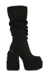 Naked Wolfe Space Platform Boot In Black-suede