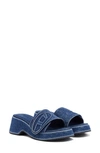 DIESEL OVAL D DENIM SLIDE SANDAL