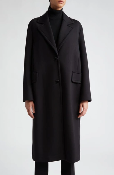 Max Mara Radice Midi Viscose Coat In Black