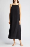 Desmond & Dempsey Womens Linen Square Nightie In Black