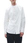 Rag & Bone Landon Band Collar Stretch Cotton Button-up Shirt In Marsh
