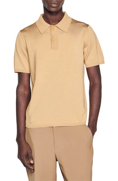 Sandro Pablo Polo-style Sweater In Champagne