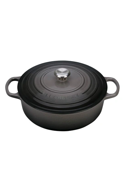 Le Creuset Signature 6 3/4-quart Round Wide French/dutch Oven In Black
