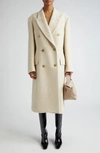 Acne Studios Off-white Double-breasted Coat In Warm White