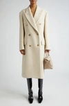 Acne Studios Off-white Double-breasted Coat In Aei Warm White