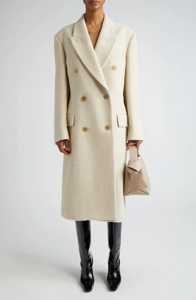 Acne Studios Off-white Double-breasted Coat In Warm White