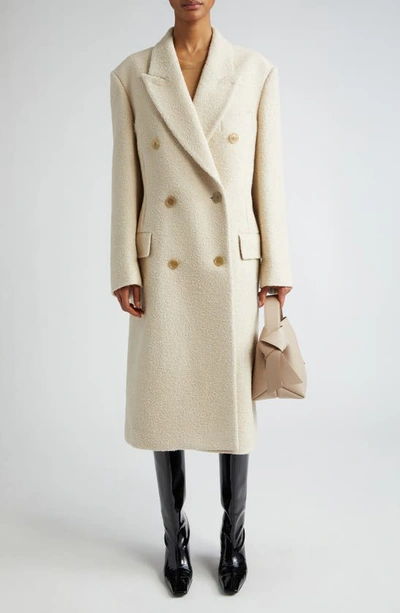 Acne Studios Off-white Double-breasted Coat In Aei Warm White