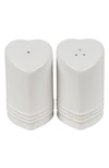 Le Creuset Stoneware Figural Heart Salt And Pepper Shakers, Set Of 2 In White