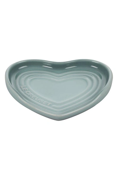 Le Creuset Figural Heart Collection Stoneware Heart Spoon Rest In Sea Salt