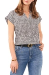 VINCE CAMUTO ABSTRACT PRINT V-NECK TOP