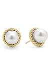Lagos Luna Pearl Lux Stud Earrings In Gold/silver