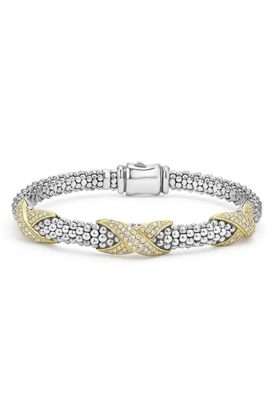 Lagos Embrace Pavé Diamond Station Bracelet In Silver