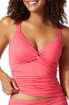 TOMMY BAHAMA TOMMY BAHAMA PEARL TWIST FRONT UNDERWIRE TANKINI TOP