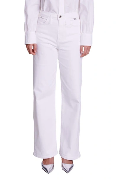 Maje Pantinan High Rise Wide Leg Jeans In White