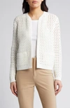 KOBI HALPERIN LOUI OPEN STITCH COTTON BLEND CARDIGAN