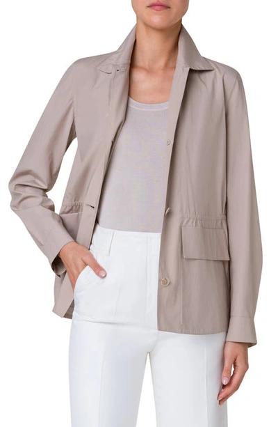 Akris Tomma Oversize Shirt Jacket In Sand