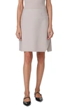 Akris Cotton Short Skirt With Trapezoid Slit Detail In Greige