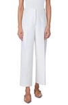 Akris Wide-leg Crop Cotton Twill Pants In Ecru