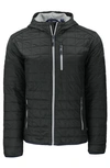 Cutter & Buck Rainier Primaloft Mens Eco Insulated Full Zip Puffer Jacket In Black