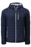 Cutter & Buck Rainier Primaloft Mens Eco Full Zip Hybrid Jacket In Blue