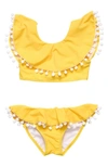 SNAPPER ROCK SNAPPER ROCK KIDS' HELLO YELLOW FLOUNCE TWO-PIECE SWIMSUIT