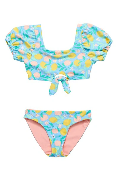 Snapper Rock Kids' Toddler, Child Girls Lemon Drops Knot Front Bikini In Open Miscellaneous