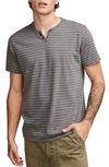 LUCKY BRAND VENICE BUTTON NECK COTTON BLEND T-SHIRT