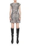 Rebecca Minkoff Gabby Cap Sleeve Minidress In Python Print