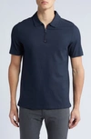 Ted Baker Roland Short Sleeve Quarter Zip Polo Shirt In Navy