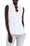 Nic + Zoe Ruffled Around Sleeveless Top In Paper White