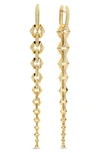 Dries Criel Flow Graduated Diamond Chain Drop Earrings In Yellow Gold