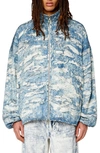 DIESEL J-ALSTON OVERSIZE TROMPE L'OEIL DENIM PRINT ZIP JACKET