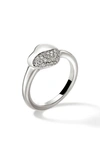 John Hardy Women's Pebble Sterling Silver & 0.22 Tcw Diamond Heart Ring