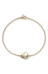 John Hardy Women's Pebble 14k Yellow Gold & 0.07 Tcw Diamond Heart Charm Bracelet