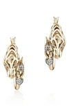 JOHN HARDY NAGA DIAMOND HOOP EARRINGS