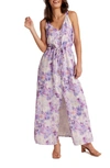 Bella Dahl Button Front Cami Dress In Iris Floral Print In Iris Floral Print