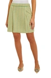 Misook Pleat Detail Tweed Miniskirt In Clvr/grn/mul