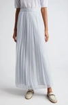 Eleventy Pleated Midi Skirt In Dust