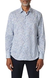 Bugatchi Julian Abstract Stretch Cotton Button-up Shirt In Classic Blue