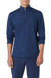 Bugatchi Quarter Zip Performance Pullover In Navy