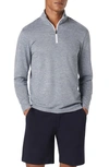 Bugatchi Quarter Zip Performance Pullover In Navy